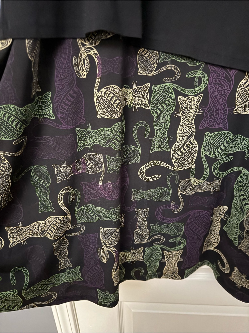 LuLaRoe Maxi Skirt in Black, Green & Purple - Picture 3 of 6